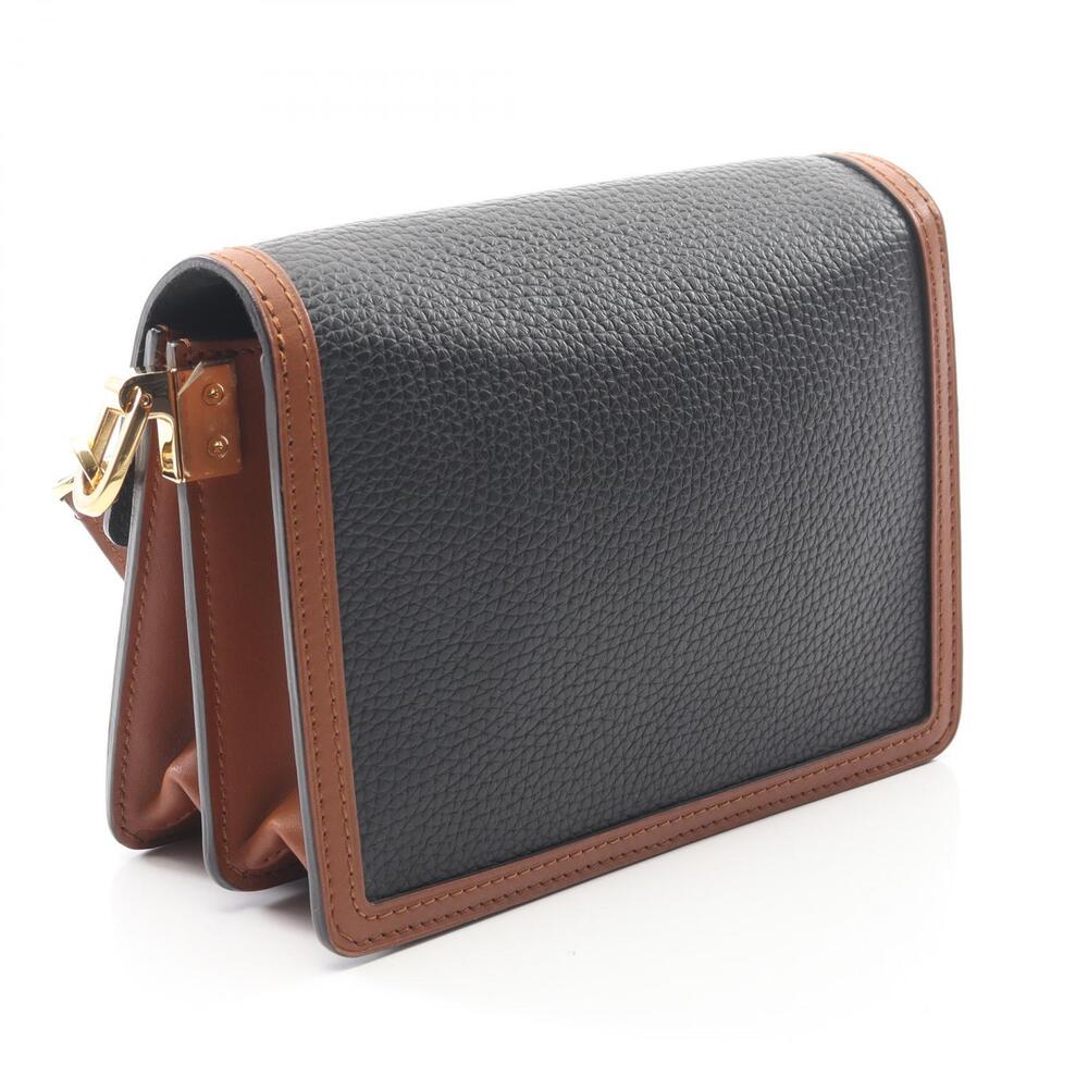 Louis Vuitton Dauphine Shoulder Bag Leather Taurillon Black White Brown